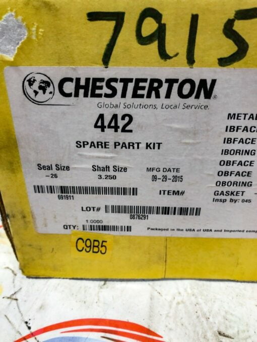 CHESTERTON 442 SPARE PARTS SEAL KIT, SIZE-26 SHAFT 3.250 691911 - Image 2