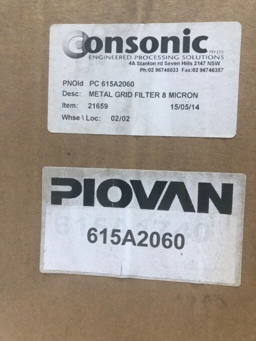 PIOVAN CONSONIC 615A2060 METAL GRID FILTER  8 MICRON - Image 2