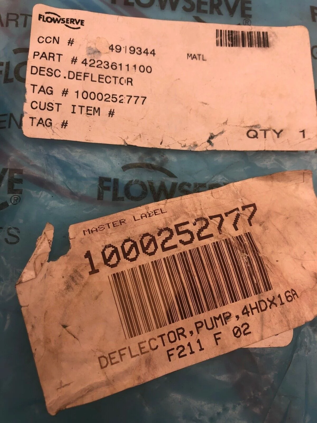 FLOWSERVE 4223611100 F211 F 02 4HDX16A PUMP DEFLECTOR - Image 2