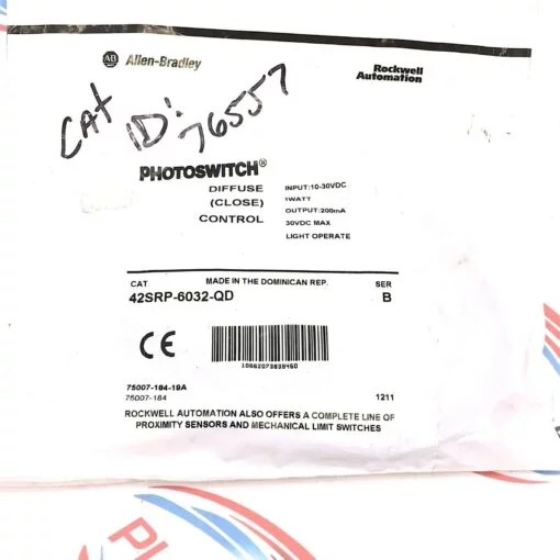 ALLEN BRADLEY 42SRP-6032-QD SERIES B DIFFUSE CONTROL PHOTOSWITCH