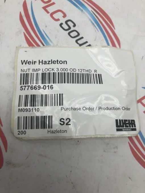 WEIR HAZELTON 577669-016 IMPELLER LOCKNUT 3.000 OD 12THD R - Image 4