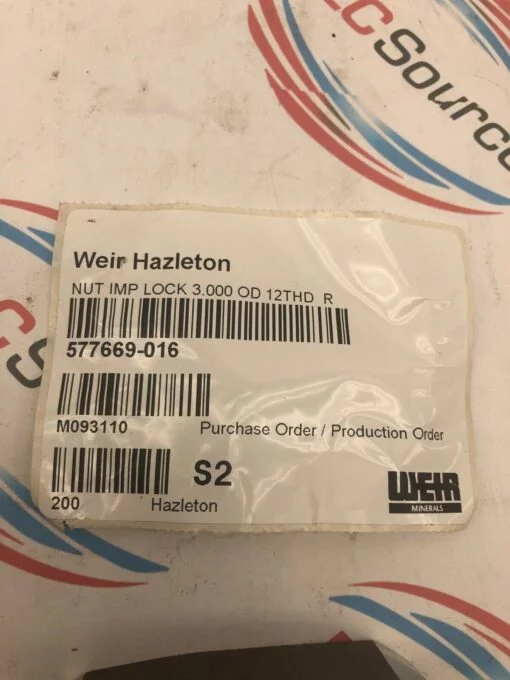 WEIR HAZELTON 577669-016 IMPELLER LOCKNUT 3.000 OD 12THD R - Image 5