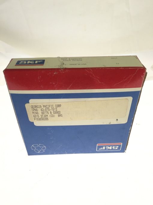 SKF EXPLORER Single Row Ball Bearing 6015-2ZJEM, NEW FACTORY SEALED, H108 2