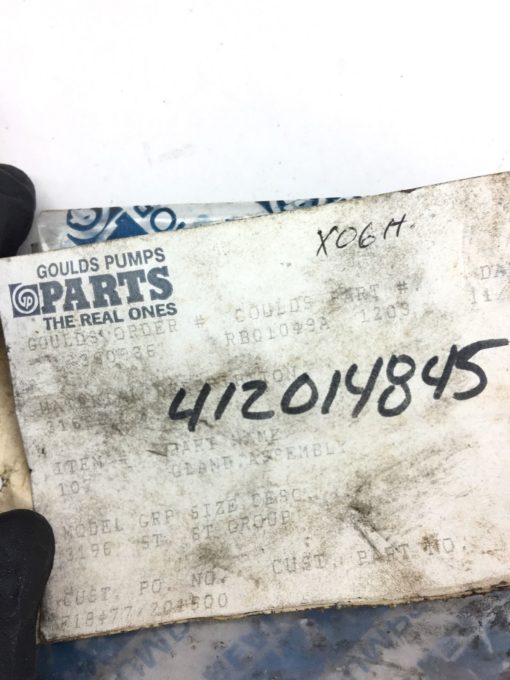 NEW IN BAG GOULD PUMPS RB01049AÂ Plain Gland Assembly, 3196 STX, 316SS, (H234) 2