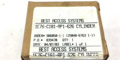 NEW IN BOX BEST ACCESS SYSTEMSÂ 1E76-C181-RP1-626 Tapered Mortise Cylinder, B323 1