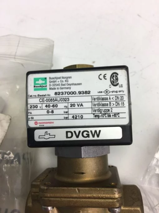 NEW NORGRENÂ CE-0085AU0323 SERIES 8237 SOLENOID VALVE, BRASS, FAST SHIP, B278 2