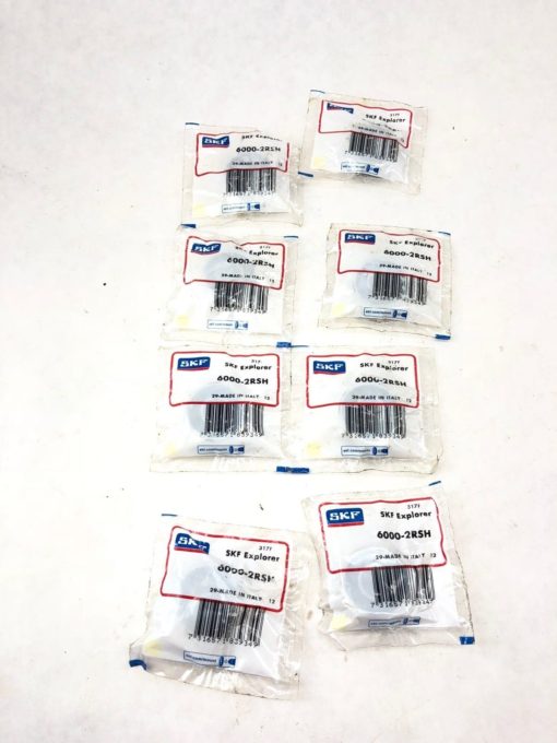 LOT OF 8 NEW IN BAG SKF 6000-2RSH RUBBER SEALED DEEP GROOVE BALL BEARING (A873) 1