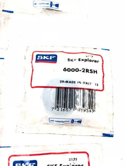LOT OF 8 NEW IN BAG SKF 6000-2RSH RUBBER SEALED DEEP GROOVE BALL BEARING (A873) 2