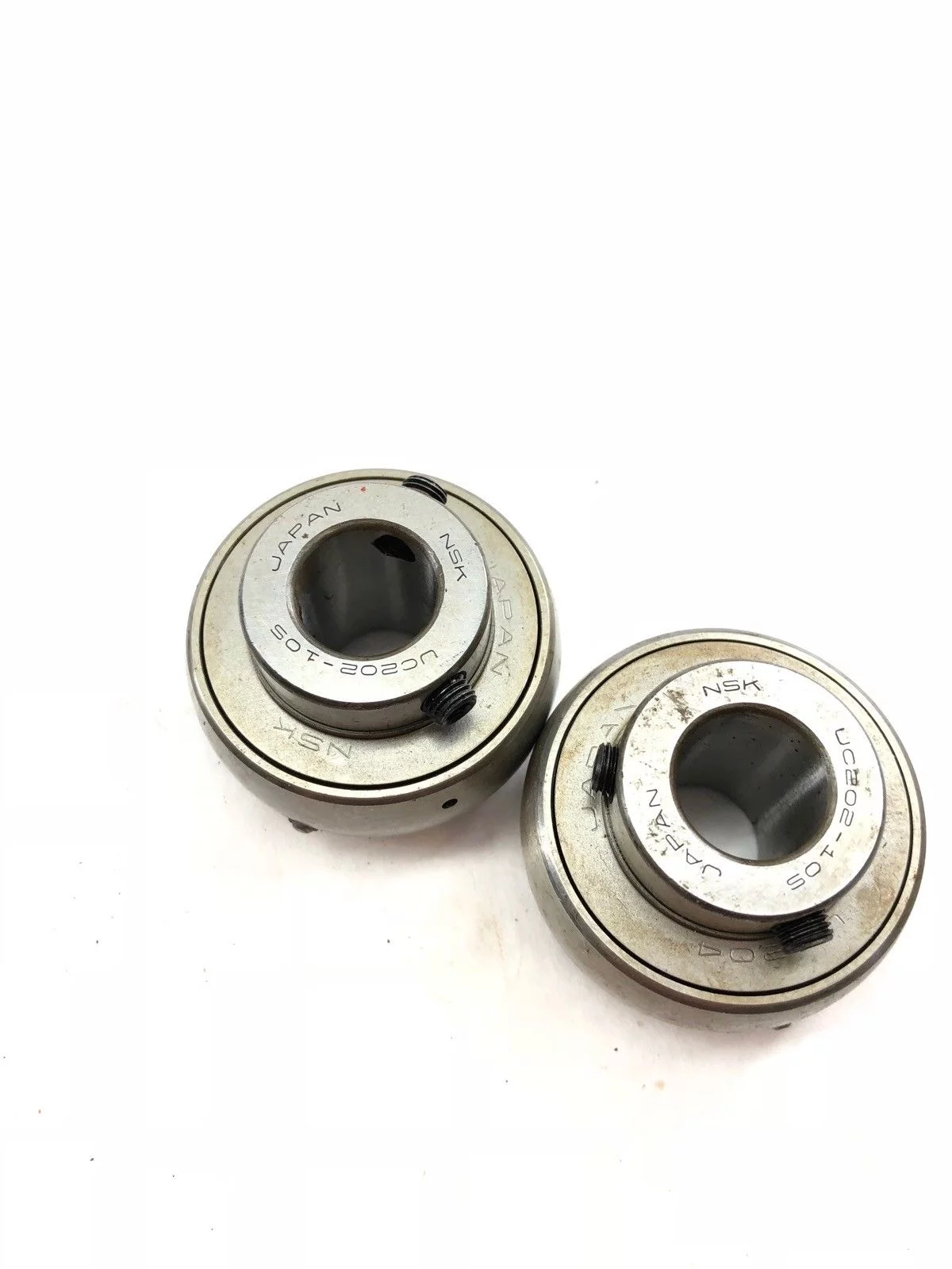 LOT OF 2 NSK UC202-10S UC204 UC202-105 METAL SHIELDED BALL BEARING INSERT (A875) 1