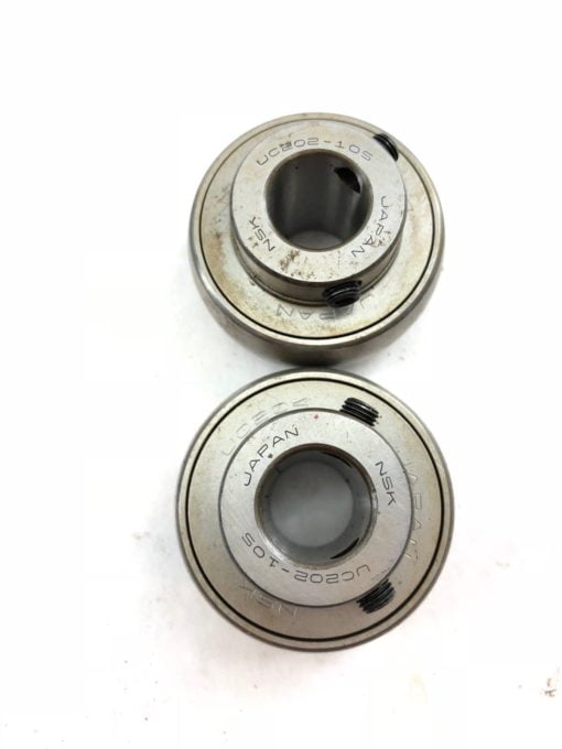 LOT OF 2 NSK UC202-10S UC204 UC202-105 METAL SHIELDED BALL BEARING INSERT (A875) 2