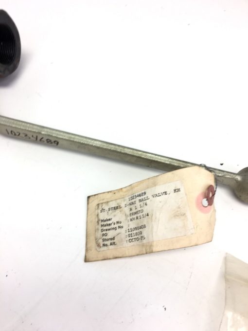 USEDÂ ERMETO STAINLESS STEEL 2 WAY Â BALL VALVE KH R 1-1/4â? FAST SHIPPING, H130 2