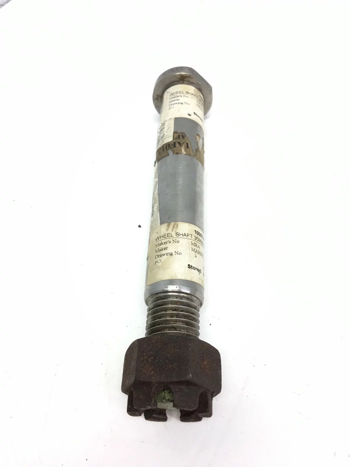 NEW MARINE ALUMINIUM 35MM X 235MM WHEEL SHAFT, STAINLESS STEEL, FAST SHIP, H130 1