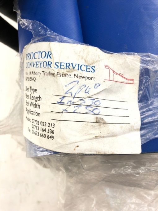 NEW PROCTOR CONVEYOR 2PU 1M530 LENGTH 250MM WIDTH CONVEYOR BELT, BLUE, (B419) 2