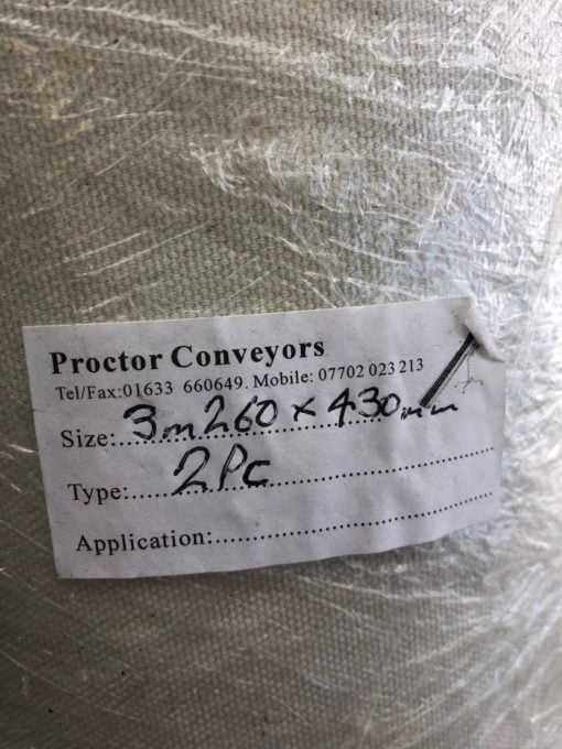 NEW PROCTOR CONVEYOR 2PC 3M260 LENGTH 430MM WIDTH CONVEYOR BELT, WHITE, (B419) 2