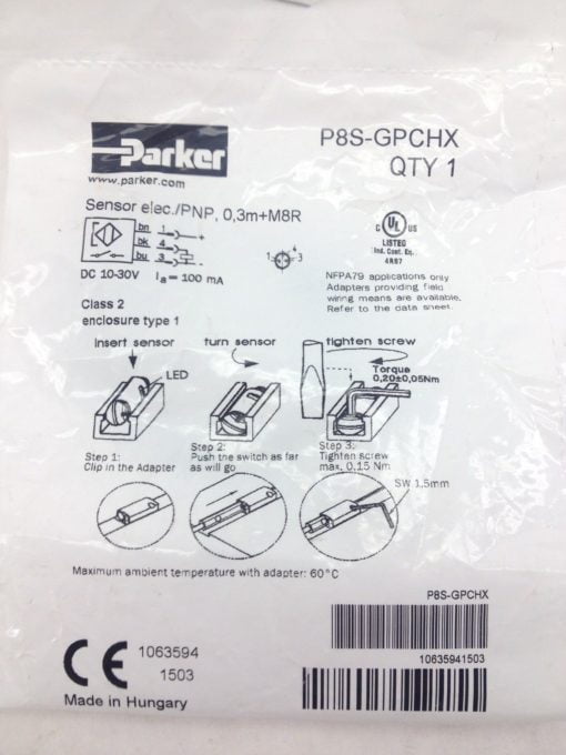 PARKER 1503 PS8-GPCHX SENSOR (A872) 3