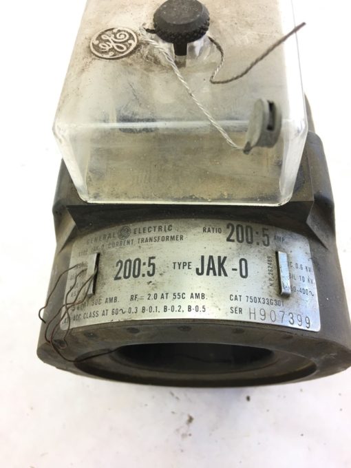 USEDÂ GENERAL ELECTRIC GE 750X33G301 TYPE JAK-0 CURRENT TRANSFORMER 200:5, B324 2