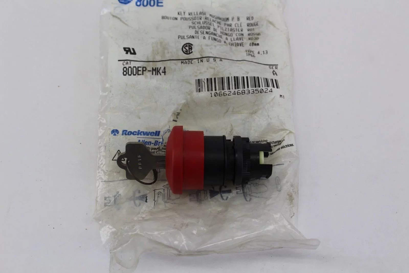 Allen Bradley 800E / 800EP-MK4 Key Release Mushroom *NEW* (F235) 1