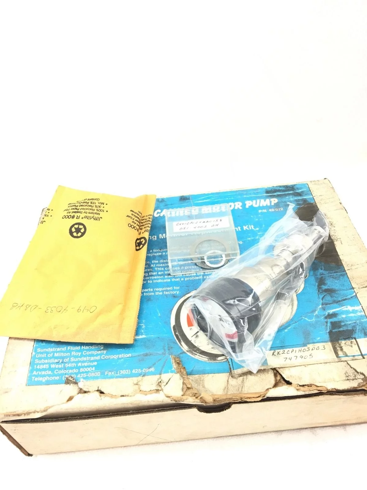 NIB!Â SUNDYNE CORP 49-072 M-13 ACTUATED BEARING MONITOR REPLACEMENT KIT (B394) 1