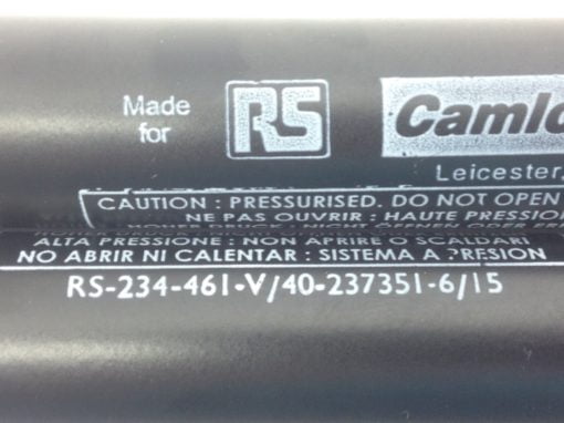 RS CAMLOC SWV1080800026 SWIFT & SURE GAS SPRINGS SIZE: 6/15 STRK 250mm (B106 3