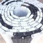 GREY/BLACK FLAT TOP PLASTIC CONVEYOR BELT 22’X23.875â?X0