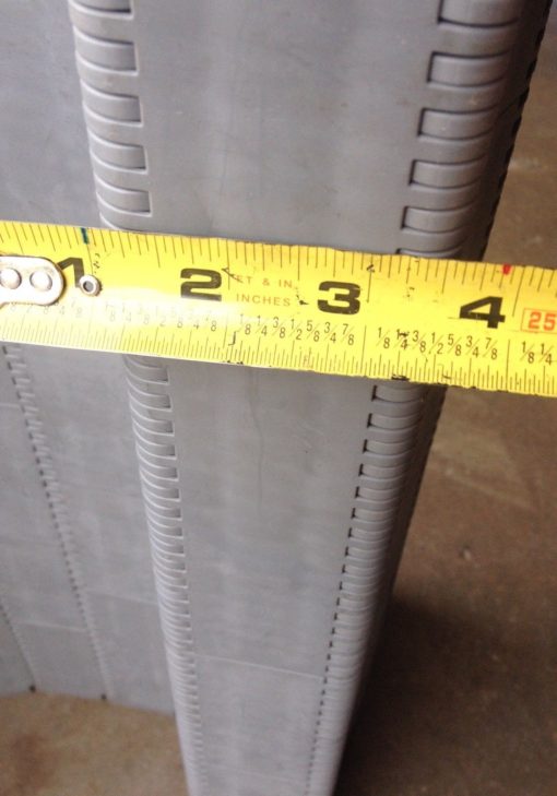 GREY/BLACK FLAT TOP PLASTIC CONVEYOR BELT 7.333’X23.875â?X0