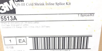 NIB! GENUINE 3Mâ?¢ 5513A 2-4/0 AWG COLD SHRINK QS-III INLINE SPLICE KIT 15 KV(B110 1