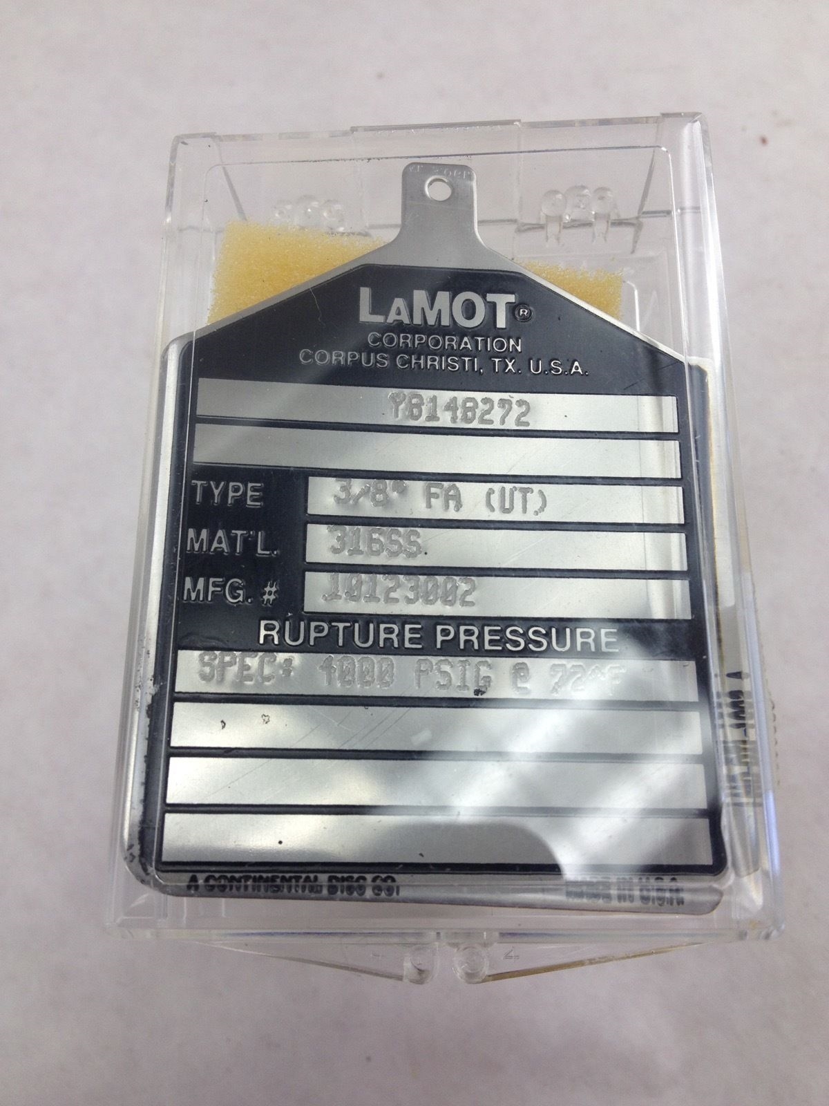 NIB! CONTINENTAL LAMOT 10123002 RUPTURE DISC 3/8â? FA (UT) 4-PK FAST SHIP! (H147 1