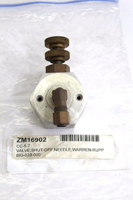 NEW! WARREN-RUPP 893-029-000 AIR INLET / SHUT-OFF NEEDLE VALVE ASSEMBLY (F192) 1