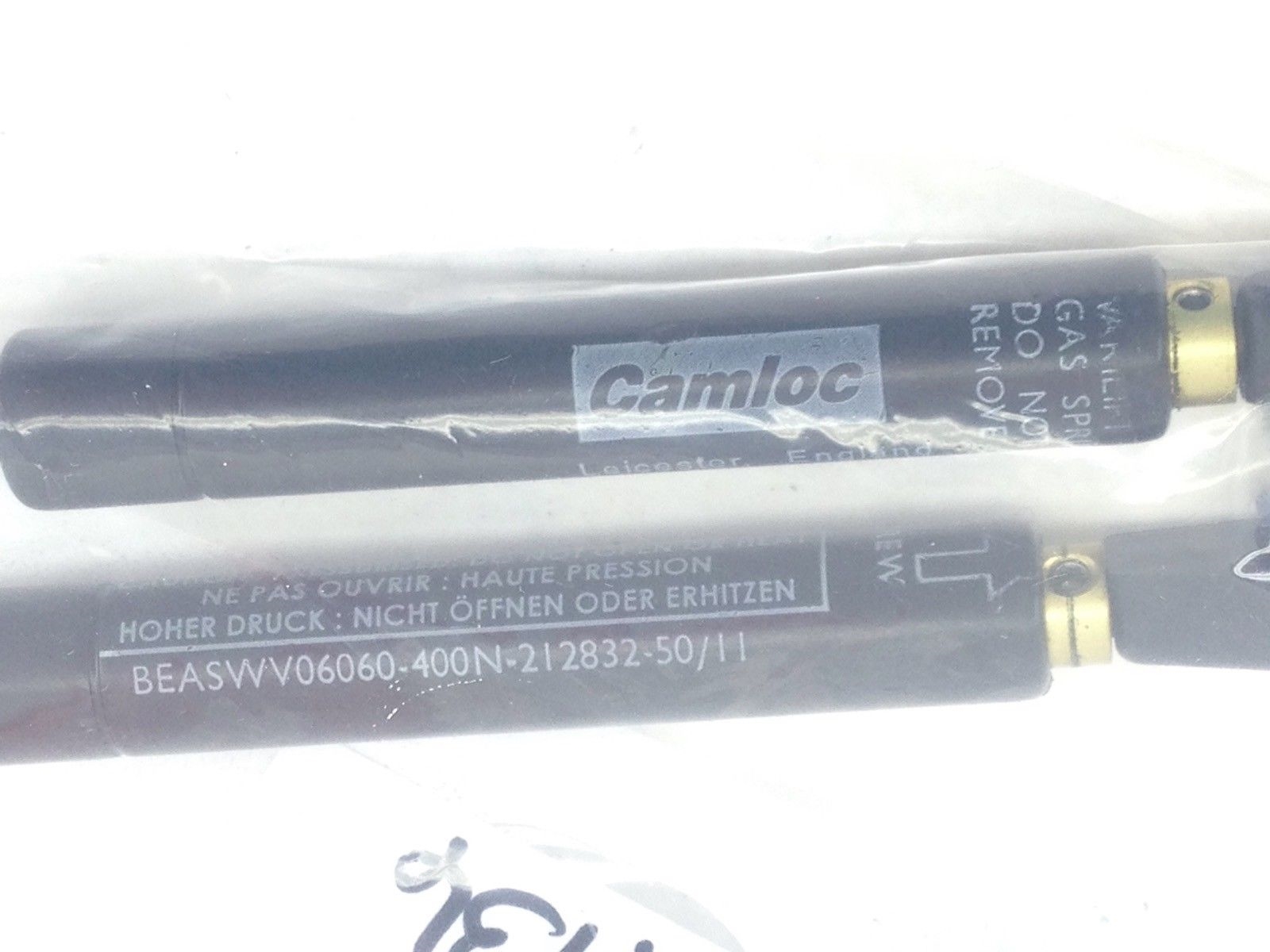 RS CAMLOC BEASWV06060 SWIFT & SURE GAS SPRINGS 686-941 60mm/400N 2-PK (H36) 2