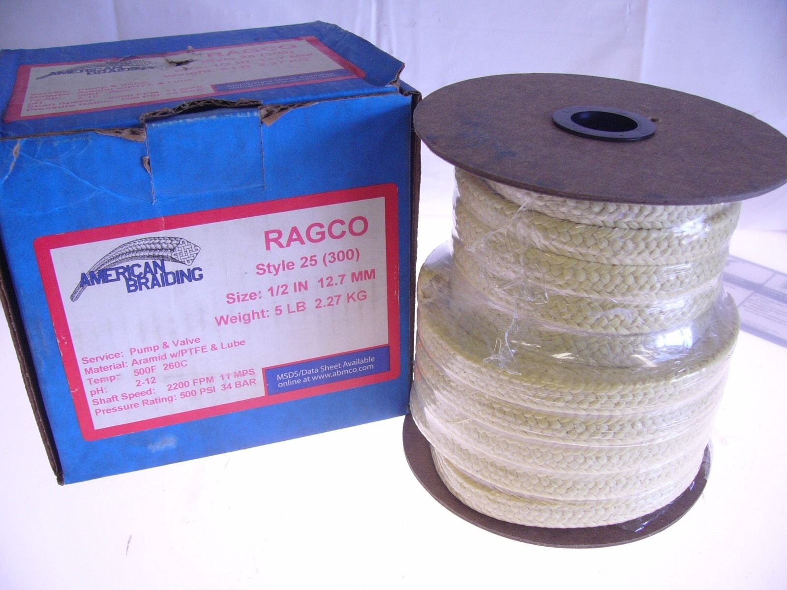 AMERICAN BRAIDING RAGCO STYLE 25 (300) PUMP & VALVE PACKING FACTORY SEALED (B68) 1