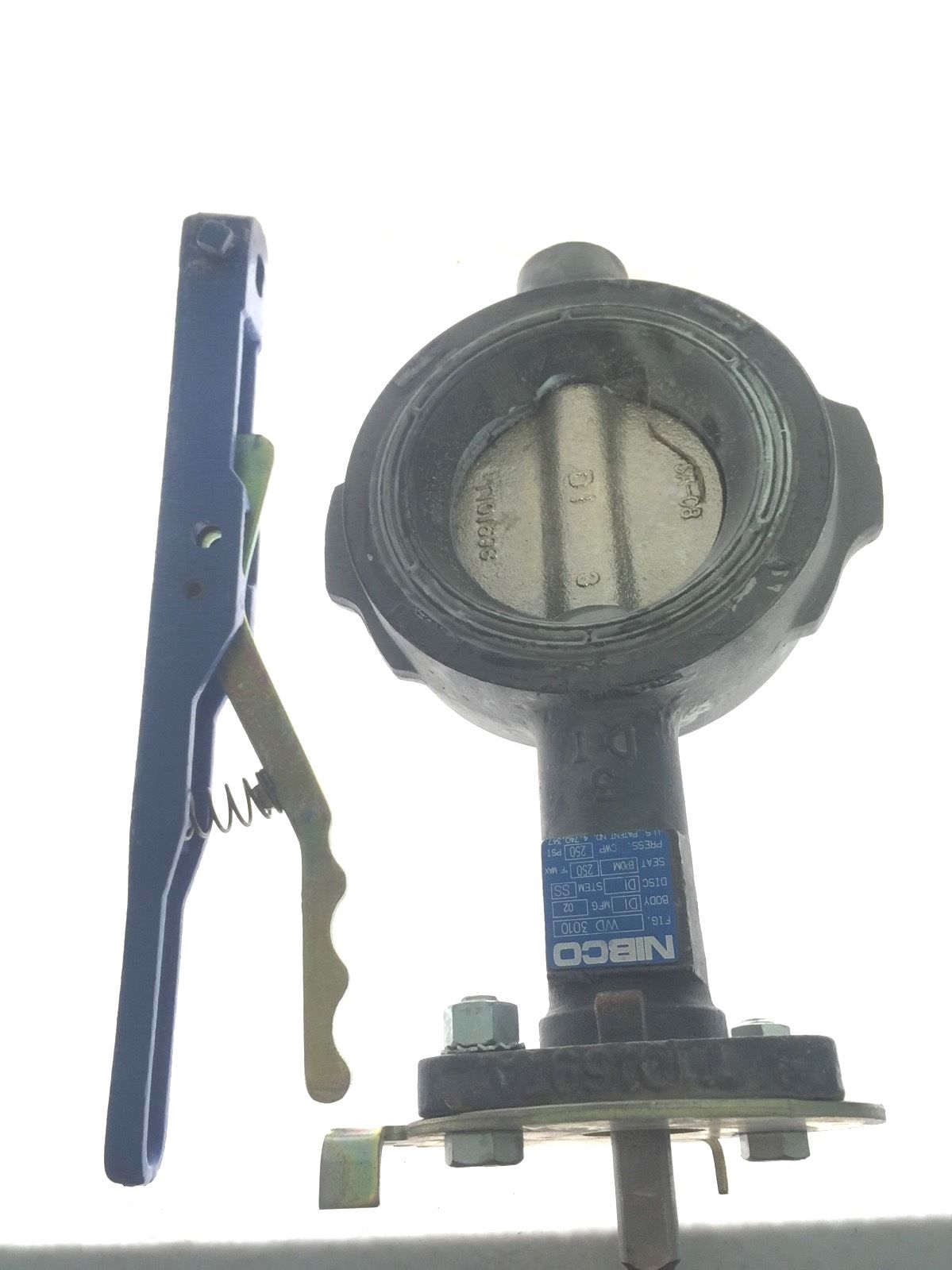 NIBCO 3″ BUTTERFLY VALVE WD3010, STEM SS, 250 PSI, WITH LEVER, NEW IN BOX, G11 1
