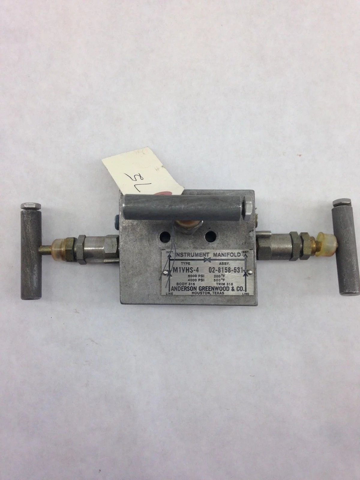 ANDERSON GREENWOOD M1VHS-4 INSTRUMENT MANIFOLD VALVE 02-8158-531, (H344) 1