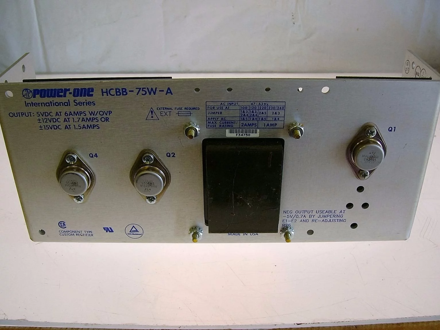POWER-ONE HCBB-75W-A BEL POWER SOLUTIONS NEW IN BOX!!! (B186) 1