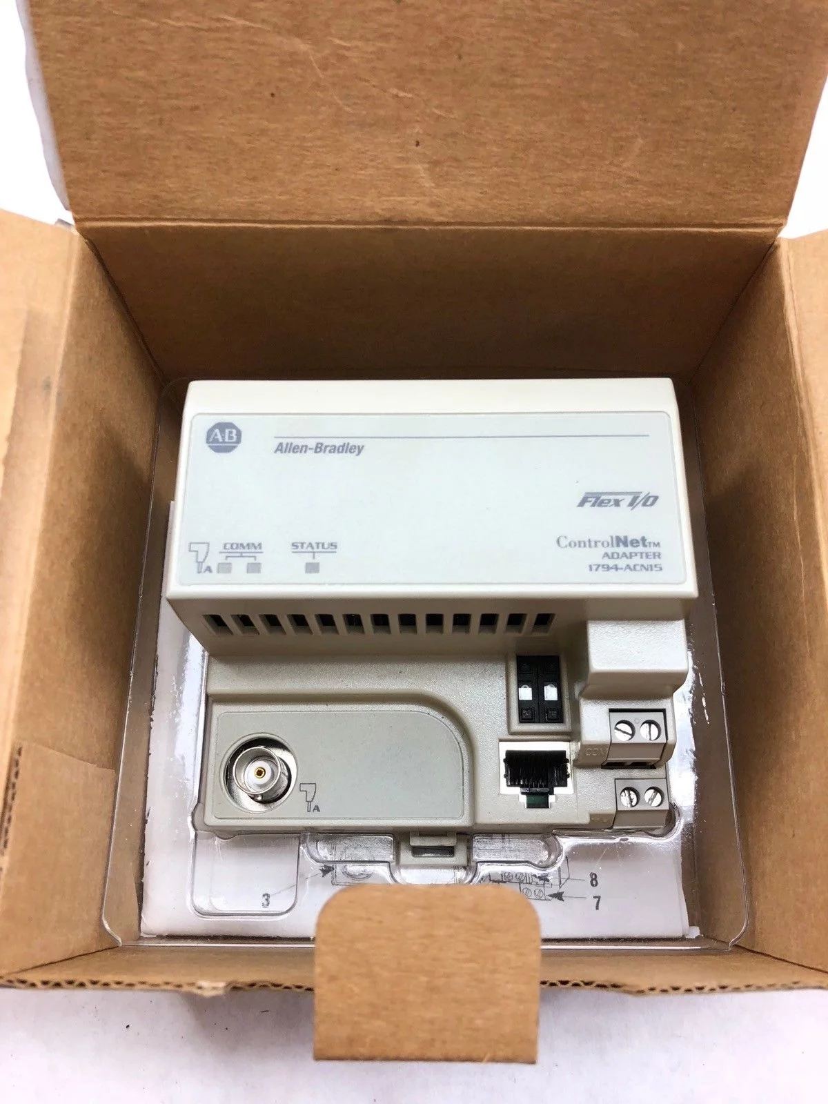 NEW IN BOX ALLEN BRADLEY 1794-ACN15 CONTROLNET FLEX I/O ADAPTER 24V DC (B352) 1