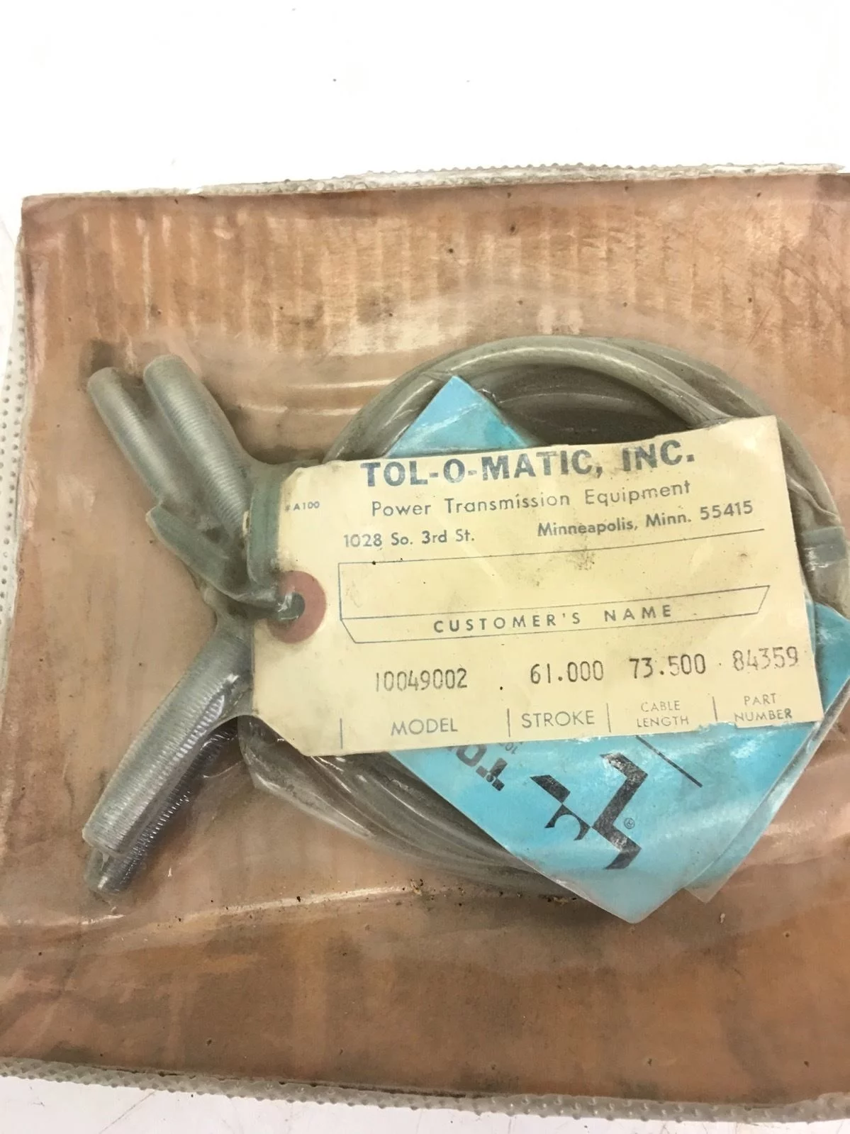 NEW IN BOX TOL-O-MATIC 10049002 SK98 CYLINDER REPAIR KIT 85359, STROKE: 61, H133 1