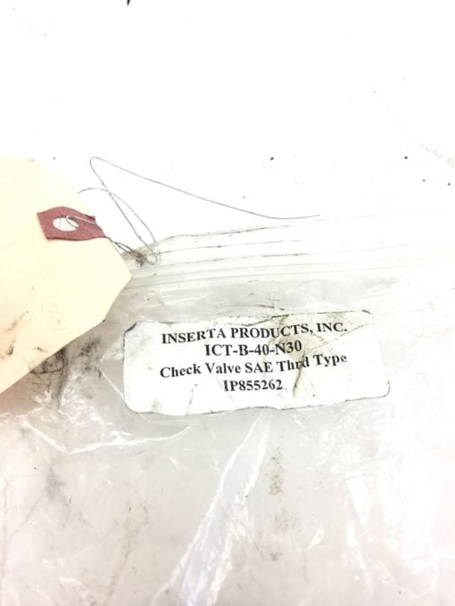 NEW INSERTA PRODUCTS ICT-B-40-N30 CHECK VALVE SAE THREAD TYPE, FAST SHIP! B389 2