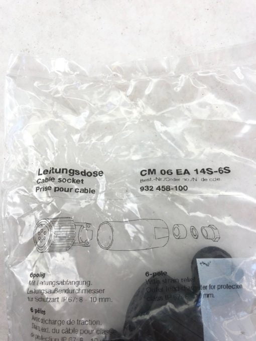 NEW IN BAG HIRSHMANN CM 06 EA 14S-6S CABLE SOCKET CM06EA14S-6S, FAST SHIP! (H64) 2