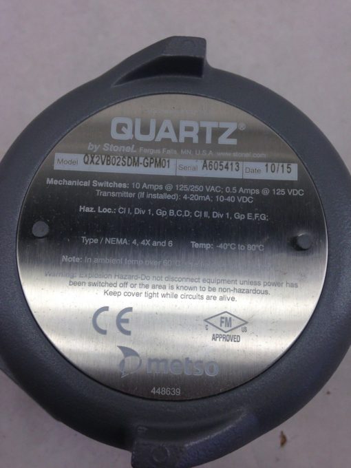 STONEL QX2VB02SDM-GPM01 QUARTZ VALVE MONITORING (B488) 2