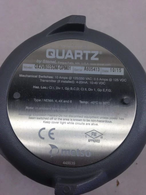 STONEL QX2VB02SDM-GPM01 QUARTZ VALVE MONITORING (B488) 2