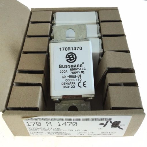 NEW BOX OF 4 COOPER BUSSMAN 170M1470 Semiconductor Fuses 690VAC, 200A, (F63) 2