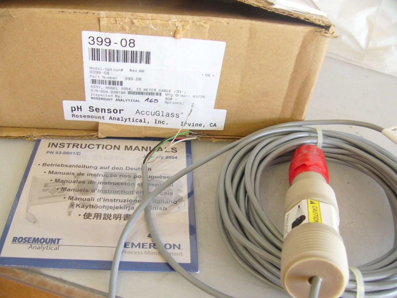 EMERSON COMBINATION PH/ORP SENSOR MODEL 39908 (B154)