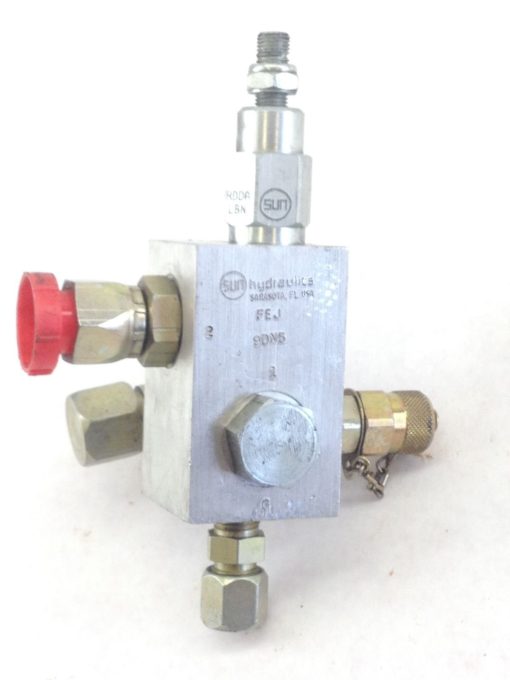 USED SUN HYDRAULIC FEJ RDDALBN CARTRIDGE VALVE & MANIFOLD FAST SHIP!!! (A205) 1