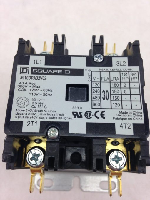 SQUARE D 8910DPA32V02 DEFINITE PURPOSE CONTACTOR (F153) 2