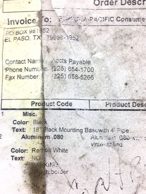 NEW IN BOX FASTSIGNS 18 INCH BLACK MOUNTING BASE FOR 4 INCH PIPE, (TLO)  2