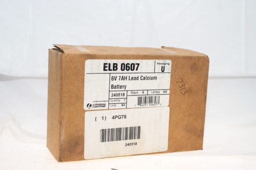 LITHONIA LIGHTING ELB 0607 EMERGENCY LIGHT BATTERY NEW IN FACTORY SEAL BOX (G16) 1