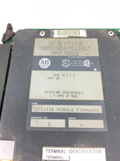 USED Allen Bradley 1771-IXE Thermocouple / Millivolt Input Module, (B310) 1