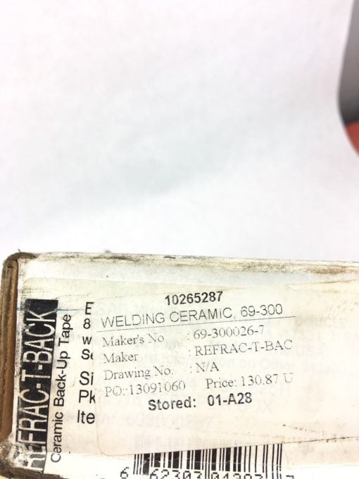 NEW IN BOX REFRAC-T-BACK 69-300026-7 WELDING CERAMIC BACK UP TAPE, (CHEESE PT) 2