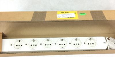 NEW IN BOX RS PRO 266-4101 6 Gang Distribution Unit, 16A, 250VAC, (CHEESE PT) 1