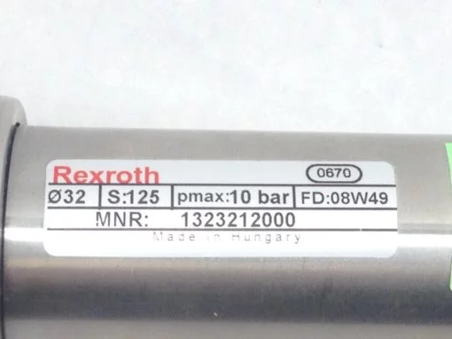GENUINE REXROTH 1323212000 PNEUMATIC CYLINDER S:125 MAX:10bar FD:08W49 (H332) 2