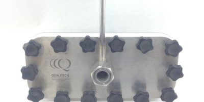 QUALITECH FOOD SYSTEMS # 14695 VALVE 1” NPT 27-PORTS, 14-BOLT FLANGE (H332 1